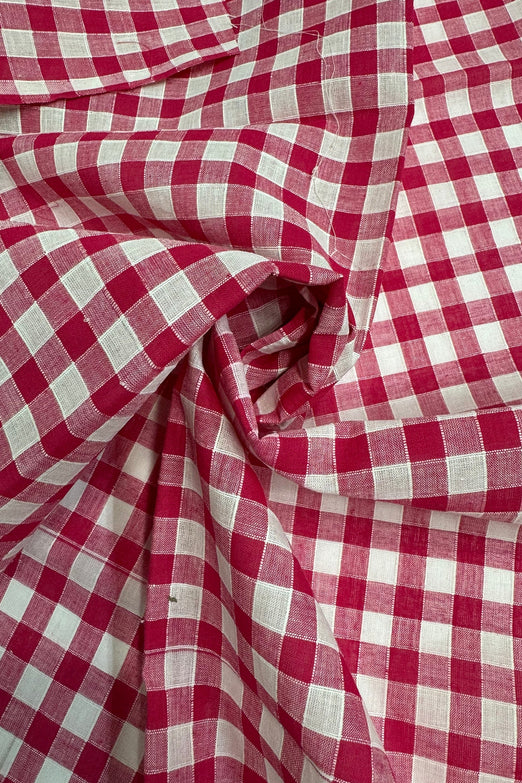 Pink White Checks Cotton Novelty COT-208-02