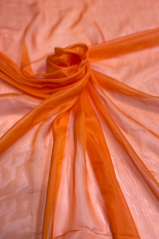Red Orange Silk Chiffon