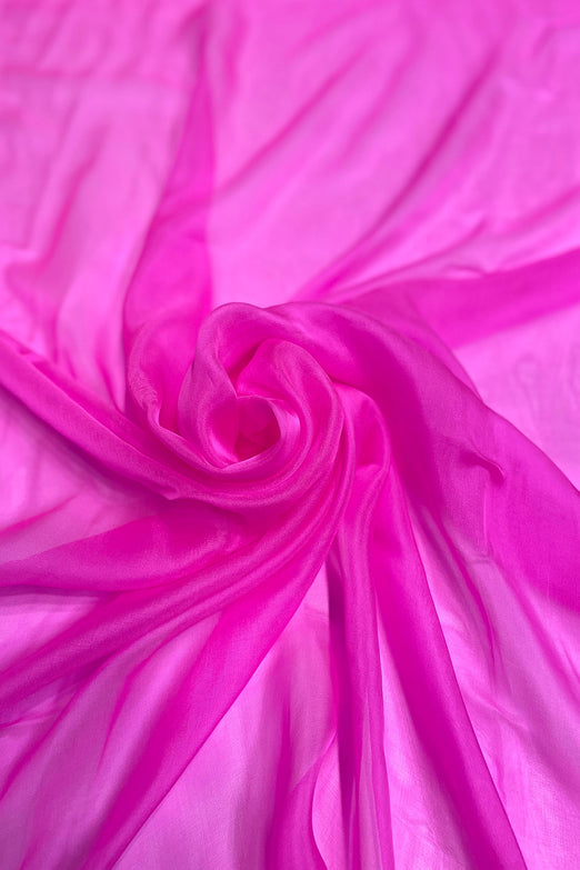 Bubblegum Pink Silk Chiffon