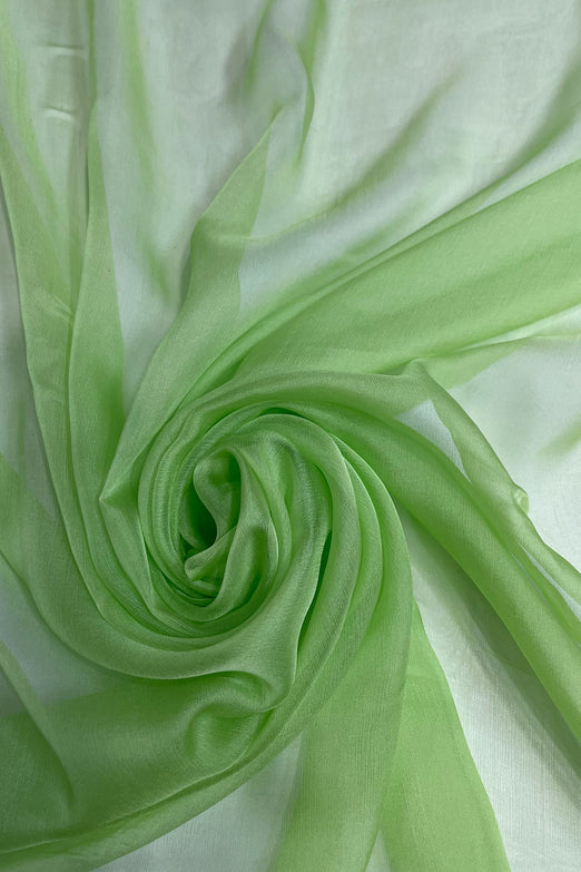 Lime Green Silk Chiffon