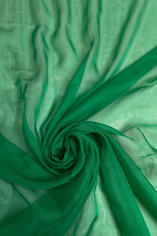 Bright Green Silk Chiffon