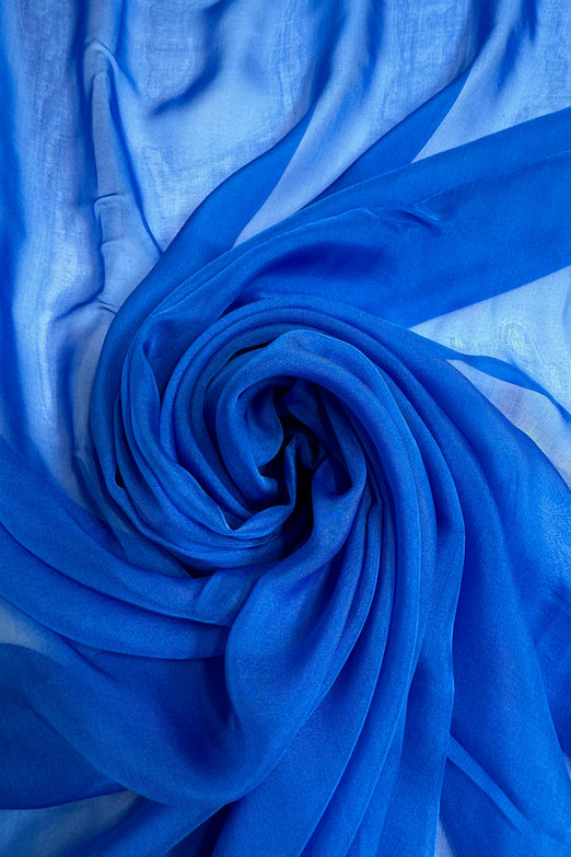 Dazzling Blue Silk Chiffon