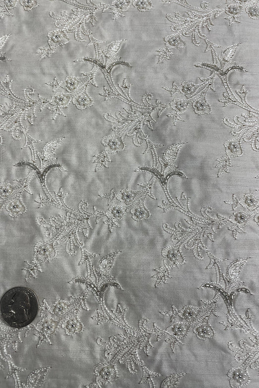 White Embroidery Beading on White