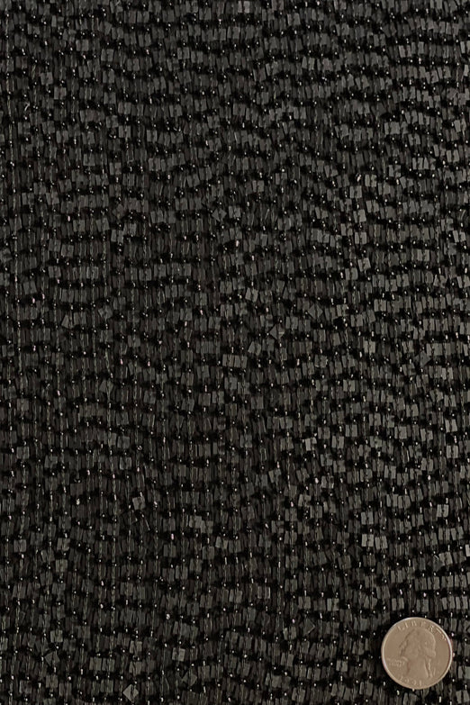 Matte Black Sequin & Beads on Silk Chiffon JEC-184-3