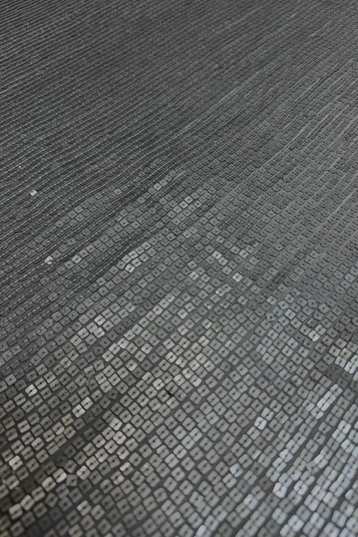 Silver Sequin & Beads on Silk Chiffon JEC-198-01