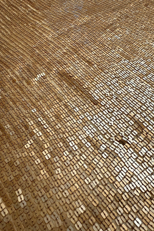 Matte Bronze Sequin & Beads on Silk Chiffon JEC-198-11