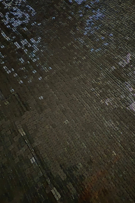 Shiny Black Sequin & Beads on Silk Chiffon JEC-198-13