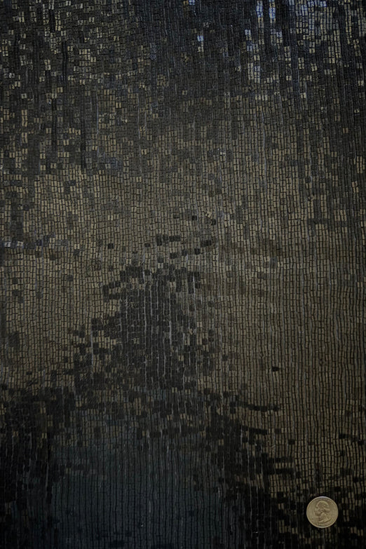 Shiny Black Sequin & Beads on Silk Chiffon JEC-198-13