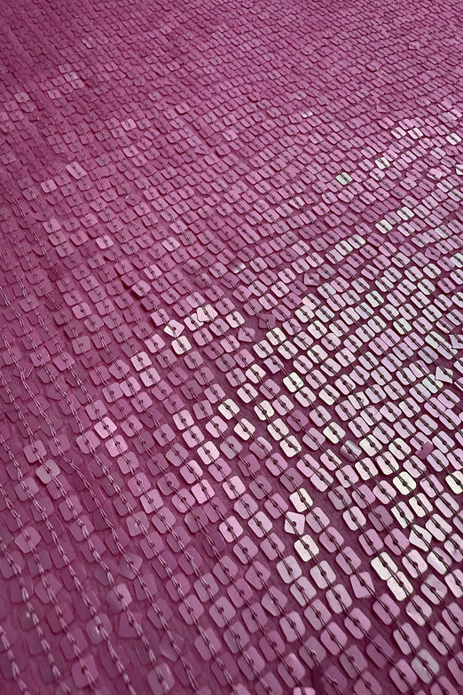 Pink Sequin & Beads on Silk Chiffon JEC-198-14