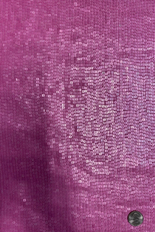 Pink Sequin & Beads on Silk Chiffon JEC-198-14