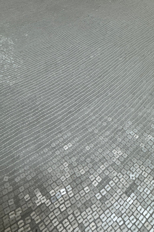 Offwhite Sequin & Beads on Silk Chiffon JEC-198