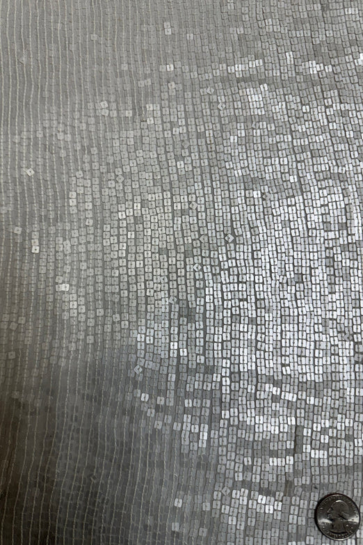 Offwhite Sequin & Beads on Silk Chiffon JEC-198