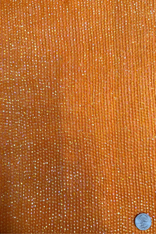 Orange Sequin & Beads on Silk Chiffon JEC-200-01