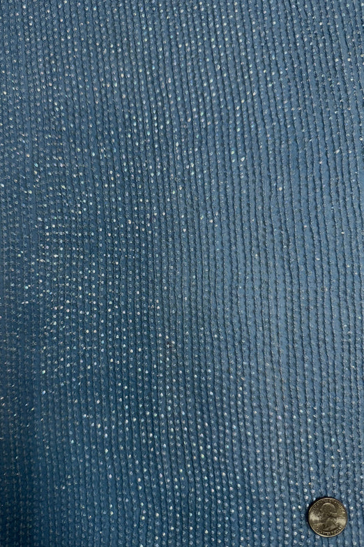 Air Blue Sequin & Beads on Silk Chiffon JEC-200-02