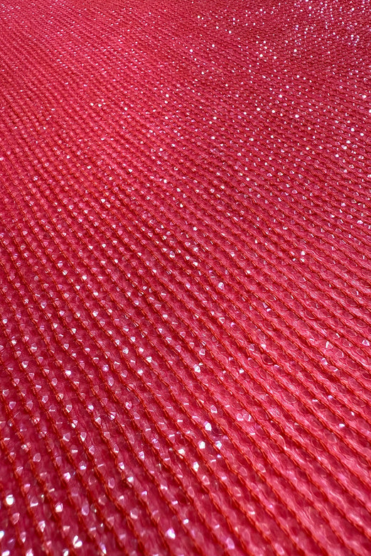 Geranium Sequin & Beads on Silk Chiffon JEC-200-03