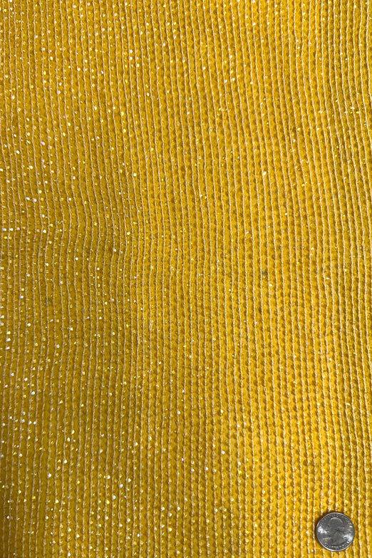 Banana Yellow Sequin & Beads on Silk Chiffon JEC-200-04