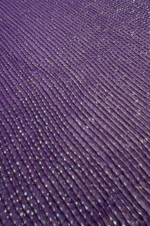 Purple Sequin & Beads on Silk Chiffon JEC-200-05