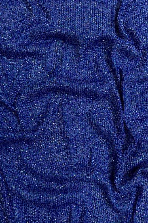 Sapphire Blue Sequin & Beads on Silk Chiffon JEC-200-09