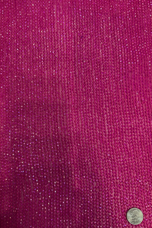 Beetroot Purple Sequin & Beads on Silk Chiffon JEC-200-10