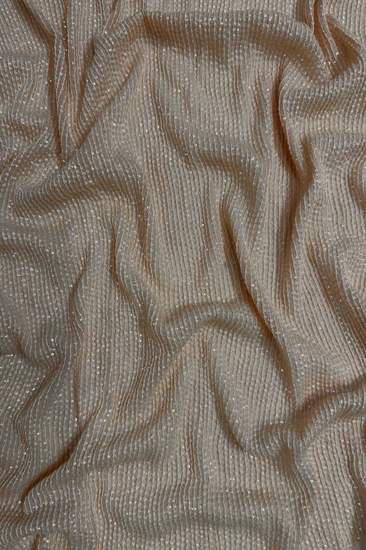 Beige Sequin & Beads on Silk Chiffon JEC-200-26