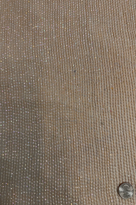 Beige Sequin & Beads on Silk Chiffon JEC-200-26