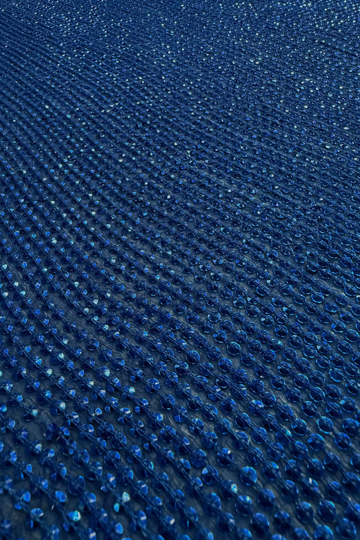 Dazzling Blue Sequin & Beads on Silk Chiffon JEC-200-38