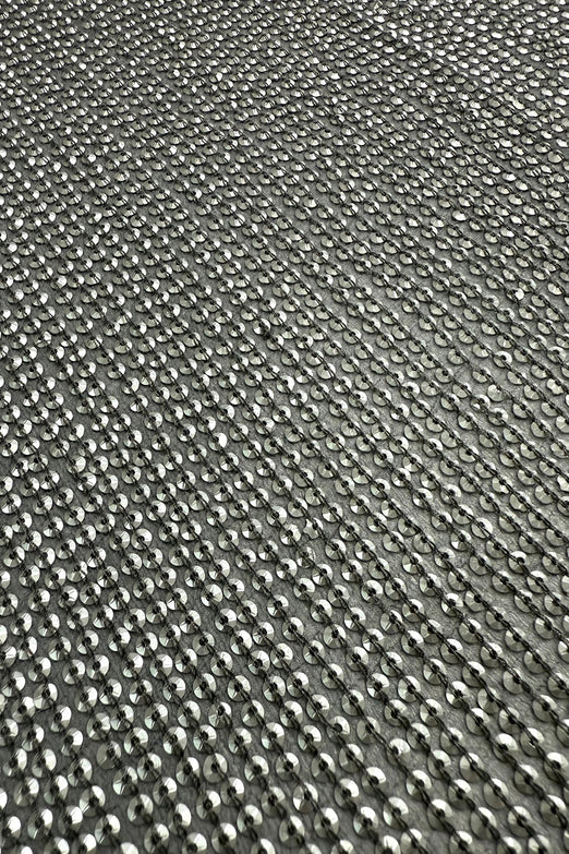 Steele Gray Sequin & Beads on Silk Chiffon JEC-200-41