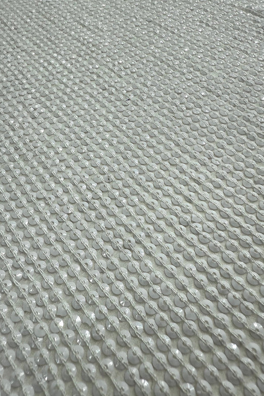 Snow White Sequin & Beads on Silk Chiffon JEC-200-45