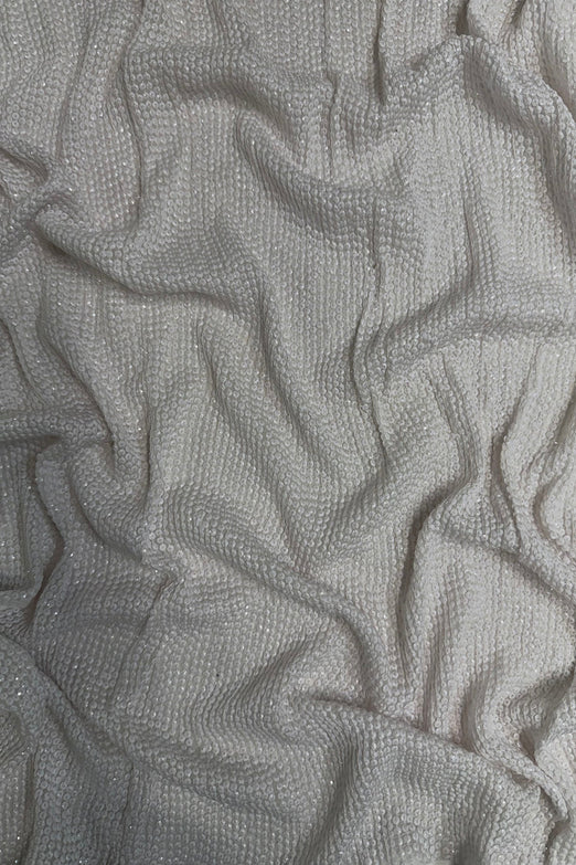 Snow White Sequin & Beads on Silk Chiffon JEC-200-45