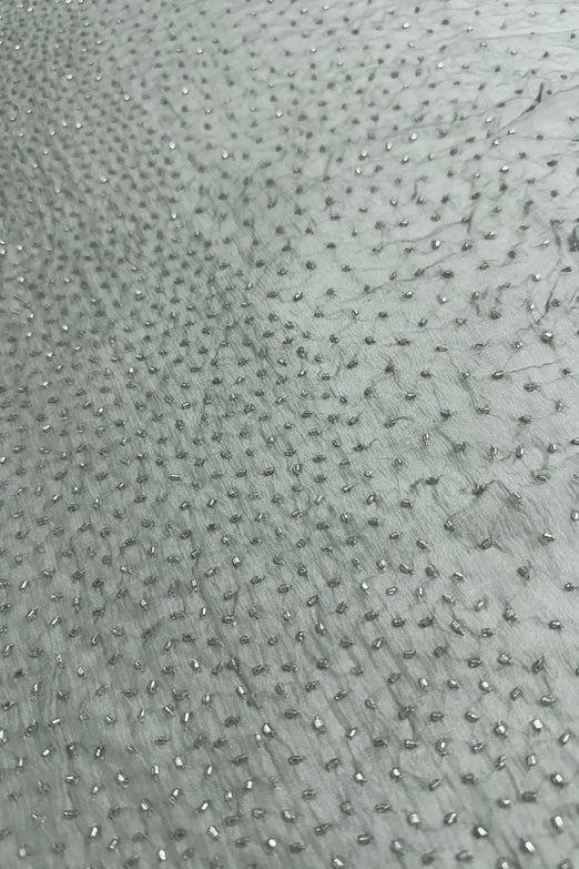 Light Mint Ombre Sequin & Beads on Silk Chiffon JEC-201-02