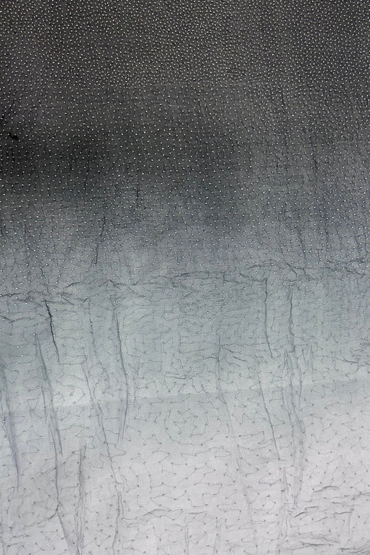 Charcoal Ombre Sequin & Beads on Silk Chiffon JEC-201-05