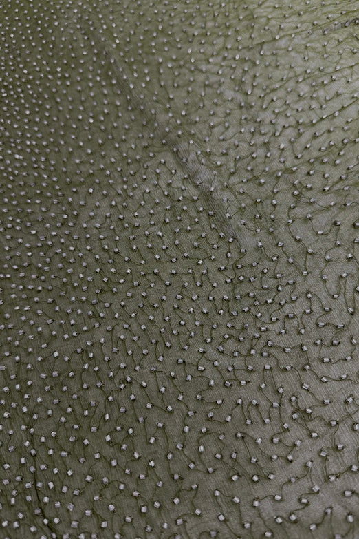 Green Ombre Sequin & Beads on Silk Chiffon JEC-201-07