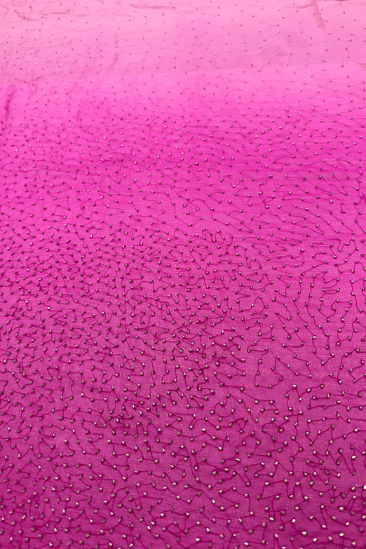 Fuchsia Ombre Sequin & Beads on Silk Chiffon JEC-201-08