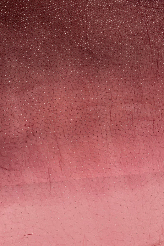 Red Ombre Sequin & Beads on Silk Chiffon JEC-201-11