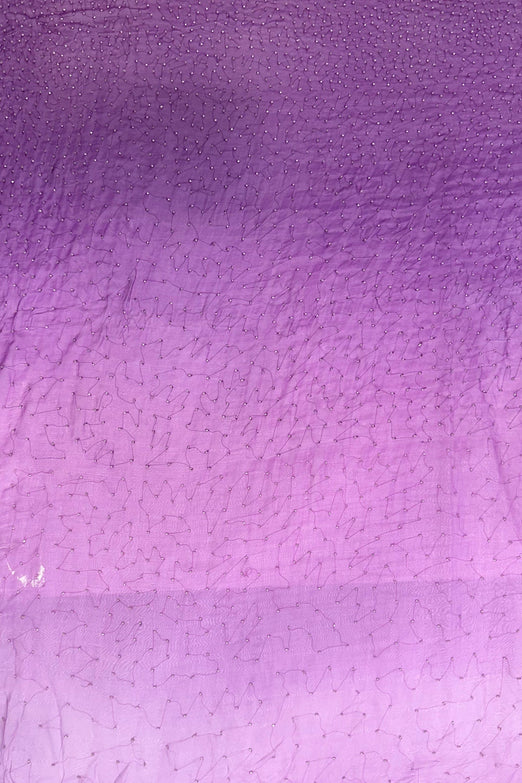 Purple Ombre Sequin & Beads on Silk Chiffon JEC-201-14