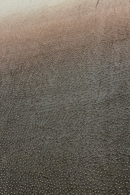 Taupe Ombre Sequin & Beads on Silk Chiffon JEC-201-15