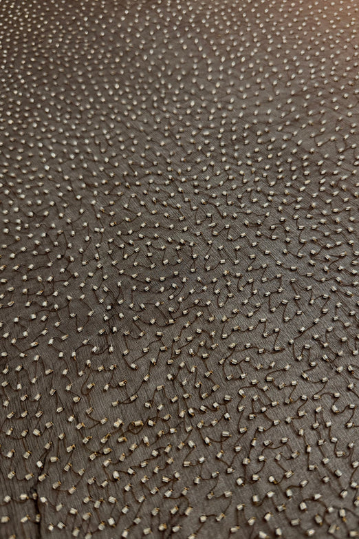 Taupe Ombre Sequin & Beads on Silk Chiffon JEC-201-15