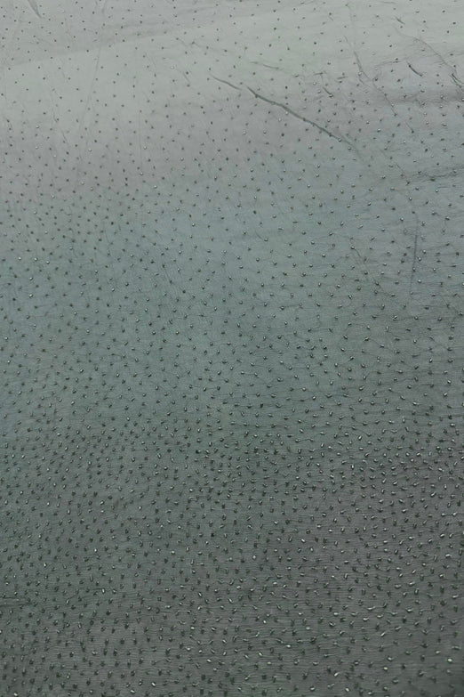 Light Sage Ombre Sequin & Beads on Silk Chiffon JEC-201