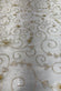 Metallic Silver Floral on White Organza With Pearls Embroidered Organza