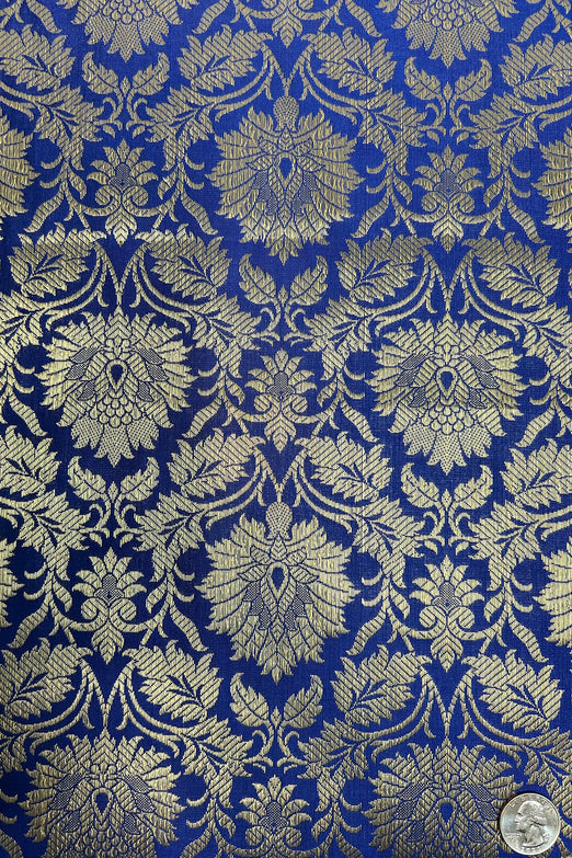 Royal Blue/Gold JV-1643/1 Silk Brocade