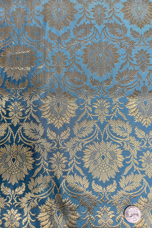 Niagara Blue/Gold JV-1643/8 Silk Brocade
