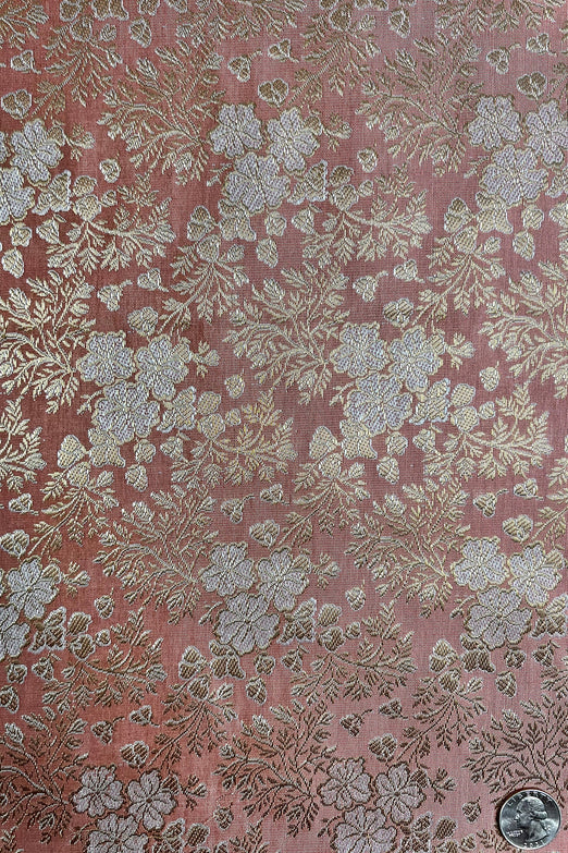 Old Rose/Silver/Gold JV-1648/2 Silk Brocade