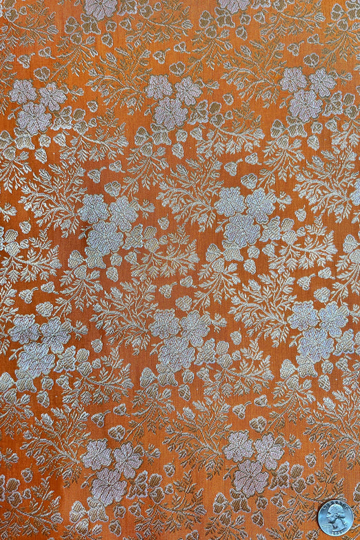 Jaffa Orange/Gold/Silver JV-1648/8 Silk Brocade