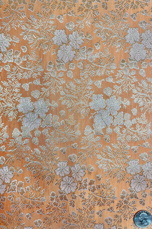 Cadmium Orange/ Silver/ Gold JV-1649/3 Silk Brocade