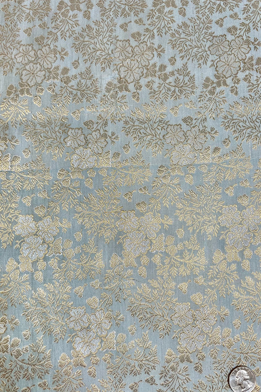 Blue Haze/ Gold/ Silver JV-1649/5 Silk Brocade