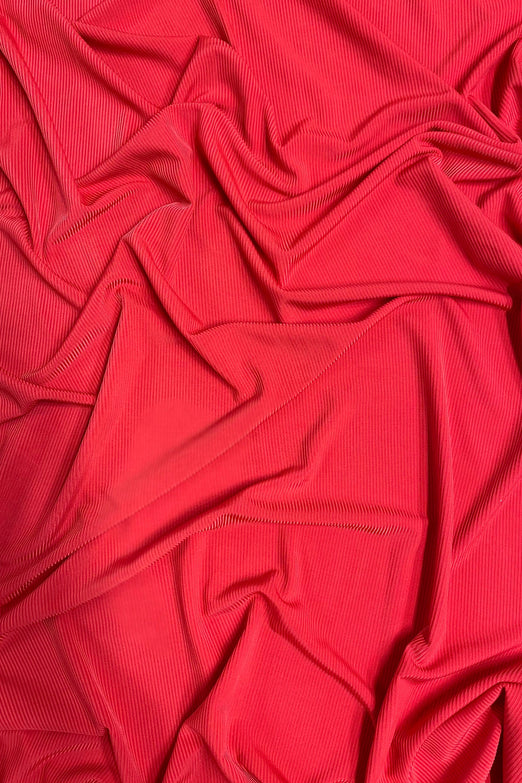 Tomato Red Ribbed Stretch Jersey