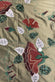 Multicolor Flowers on Bronze Shantung Embroidered Dupioni Silk