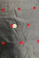 Red Dots on Black Shantung Embroidered Dupioni Silk