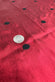 Black Dots on Sangria Red Shantung Embroidered Dupioni Silk