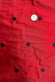Black Dots on Lipstick Red Shantung Embroidered Dupioni Silk